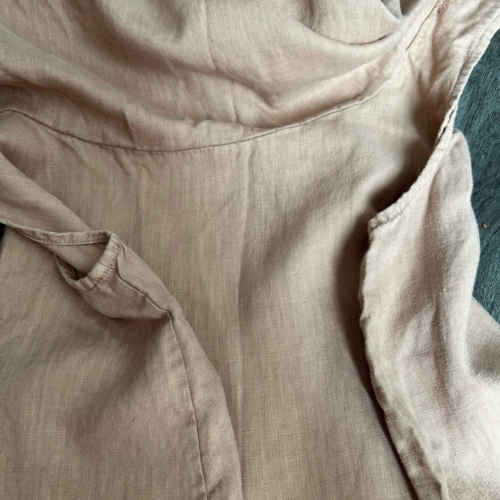 Gaia Conceptions Wander Super Cowl Neck Lagenlook Tunic in Sandalwood 100%Linen - Picture 6 of 7